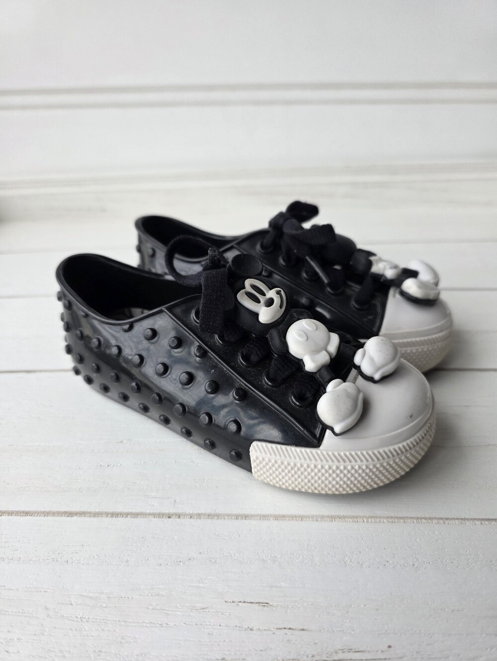 Mini Melissa Polibolha X Disney Mickey Mouse Toddler Shoes Black White Size 9